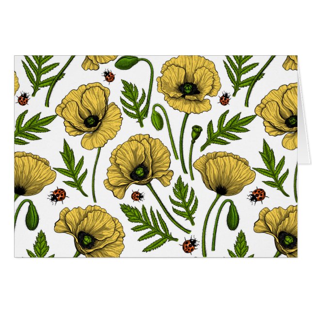 Yellow poppies and ladybugs (Front Horizontal)