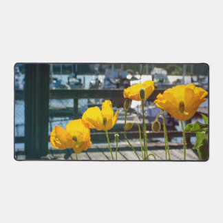 Yellow Poppies at the Marina Port of Olympia Desk Mat