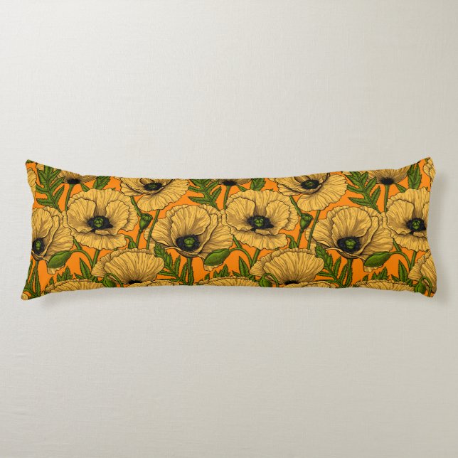 Yellow poppies body cushion (Front)