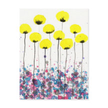 Yellow Poppies, Cottagecore Flowers Postcard
