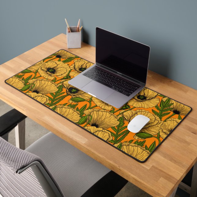 Yellow poppies desk mat (Office 2)