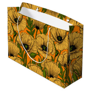 Yellow poppies large gift bag