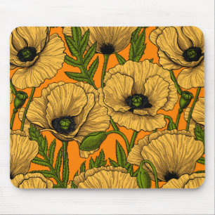 Yellow poppies mouse mat