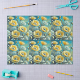 Yellow Poppies Poppy Floral Flowers Decoupage Tissue Paper