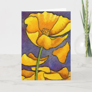 "Yellow Poppy #1" Floral Greeting Card