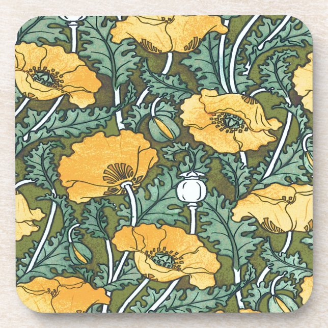 Yellow Poppy Coaster (Front)