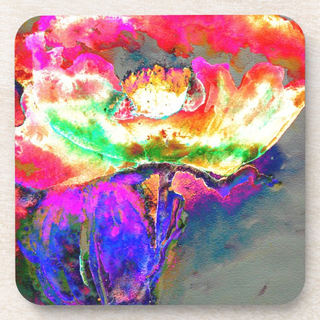 Yellow Poppy Coaster (Front)