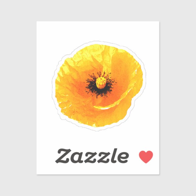 Yellow Poppy Custom Blank Floral Wedding Birthday  (Sheet)