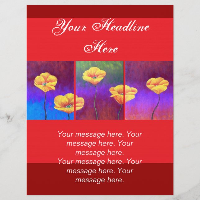 Yellow Poppy Flower Painting - Multi Flyer (Front)