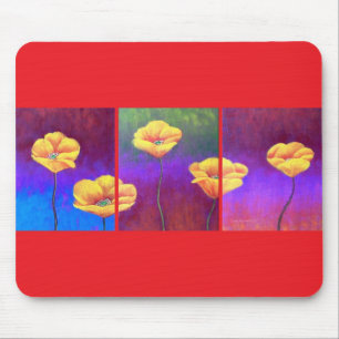 Yellow Poppy Flower Painting - Multi Mouse Mat