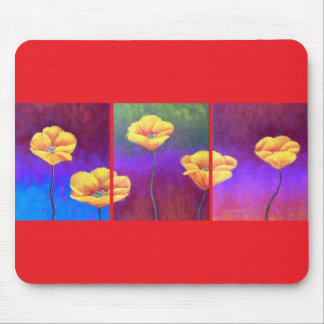 Yellow Poppy Flower Painting - Multi Mouse Mat