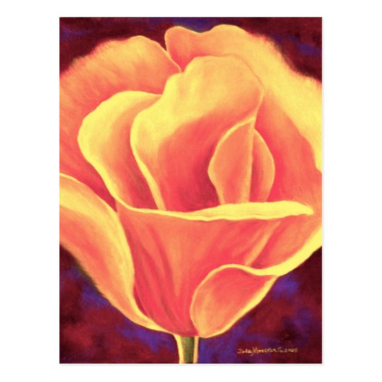 Yellow Poppy Flower Painting - Multi Postcard
