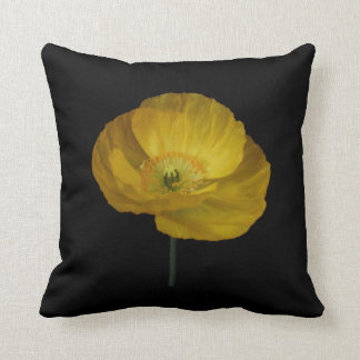 Yellow Poppy Throw Pillow