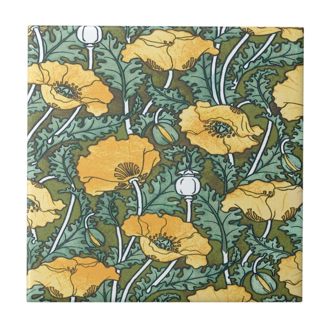 Yellow Poppy Tile (Front)
