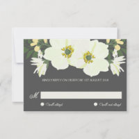 Yellow Pretty Anemones Floral Wedding RSVP Card