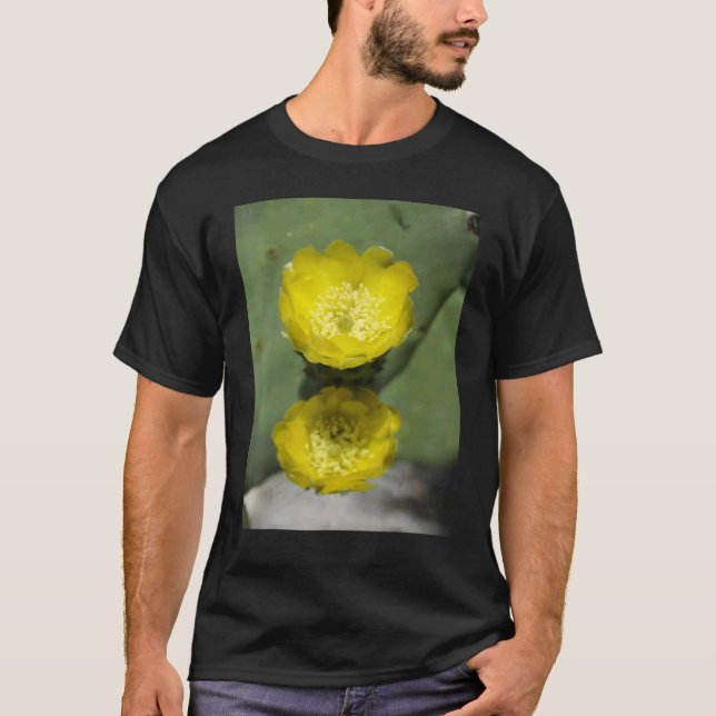 Yellow Prickly Pear Flowers T-Shirt (Front)