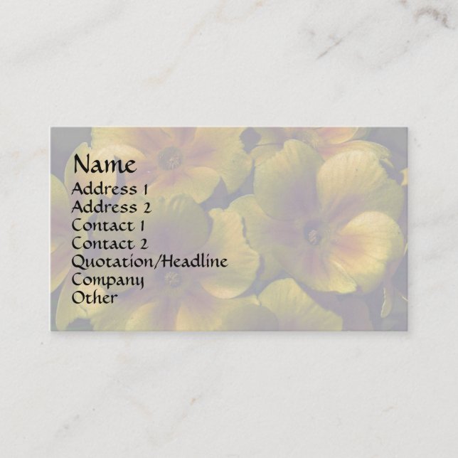 Yellow Primrose Floral Business Card (Front)
