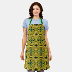 Yellow Primrose Flower Abstract Art   Apron