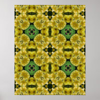 Yellow Primrose Flower Abstract Art