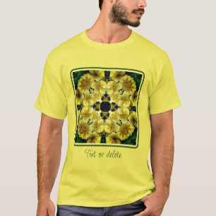 Yellow Primrose Flower Abstract Art T-Shirt