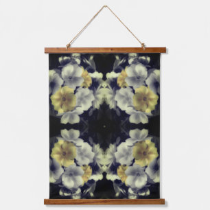 Yellow Primrose Flower Partial Color Abstract Hanging Tapestry