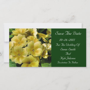 Yellow Primrose Flower Wedding Save The Date