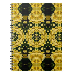 Yellow Primrose Flowers Abstract Art Notebook