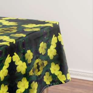 Yellow Primrose Flowers Abstract  Tablecloth