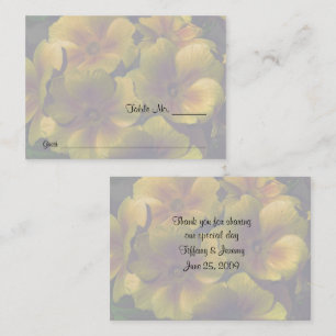 Yellow Primrose Flowers Wedding Table Place Card