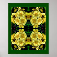 Yellow Primrose Spring Flowers Abstract  