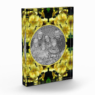 Yellow Primrose Spring Flowers Add Your  Photo Block