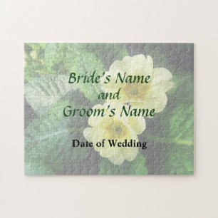 Yellow Primroses Closeup Wedding Products Jigsaw Puzzle