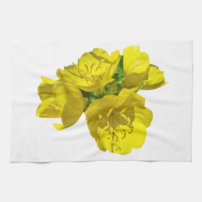Yellow Primroses - Sundrops Tea Towel (Horizontal)