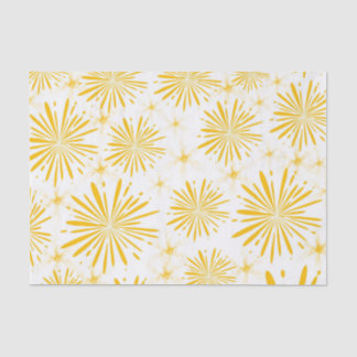 Yellow Print Glossy Tissue Paper