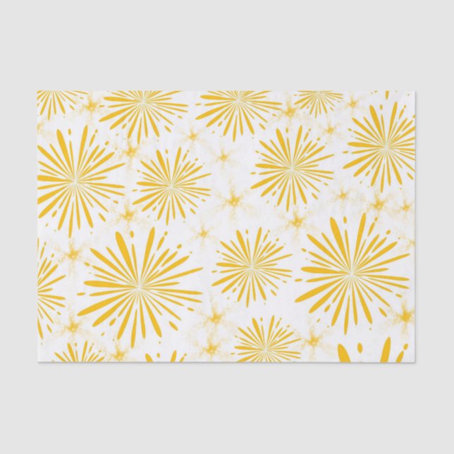 Yellow Print Glossy Tissue Paper (Front)