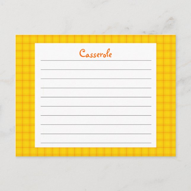 Yellow Print Recipe Card (Front)