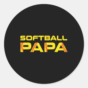 Yellow Print Softll Papa Classic Round Sticker