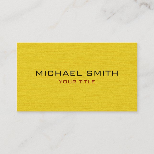 Yellow Professional Modern Business Card (Front)