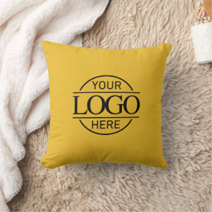 Yellow Promotional Elegant Company Business Logo Cushion