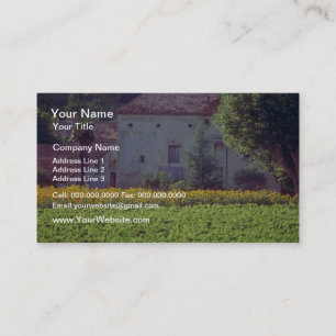 yellow Provencal mas near Carpentras in field of s Business Card