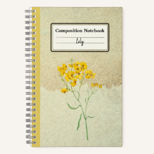 Yellow Psilostrophe Sparsiflora Personalised Comp Notebook
