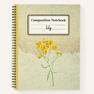 Yellow Psilostrophe Sparsiflora Personalised Comp Notebook