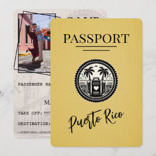 Yellow Puerto Rico Passport Save The Date