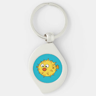 Yellow Pufferfish Key Ring