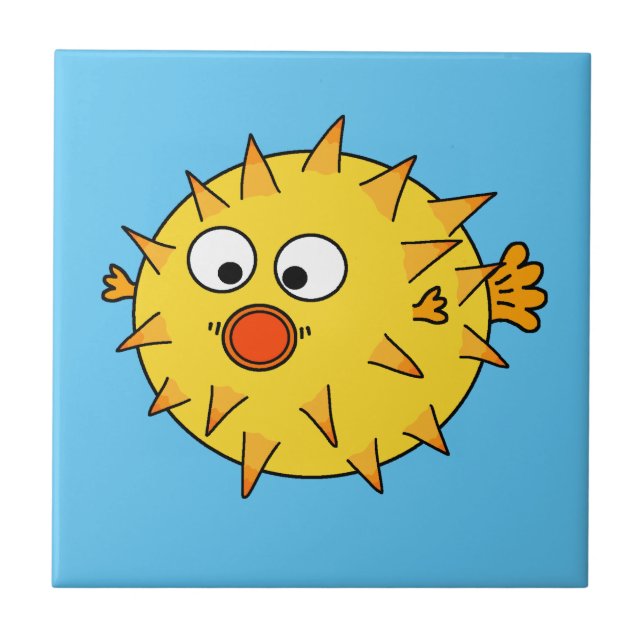 Yellow Pufferfish Tile (Front)