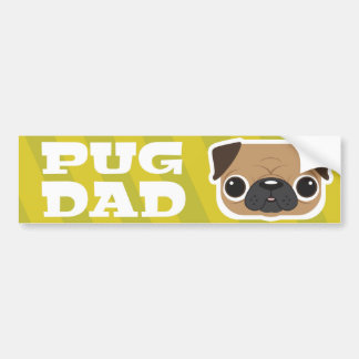 Yellow Pug Dad Bumper Sticker