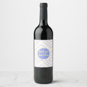 Yellow purple add name thank you title lines curve wine label