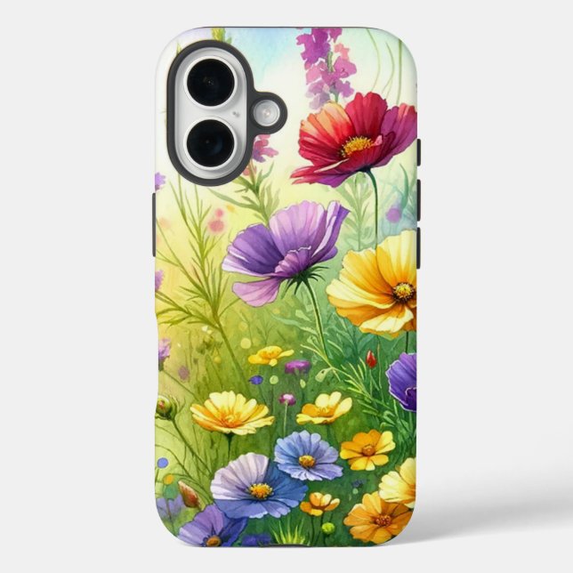 Yellow, Purple, and Red Wildflowers Botanical Case-Mate iPhone Case (Back)