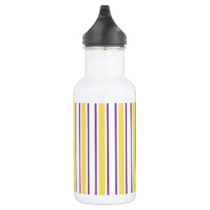 Yellow, purple and white candy stripes 532 ml water bottle