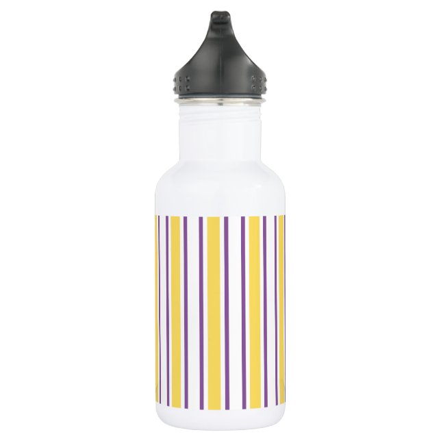 Yellow, purple and white candy stripes 532 ml water bottle (Right)